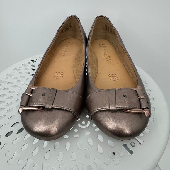 Naturalizer Bayberry ballet flats shoes rose gold leather buckle slip on size 7 - Picture 4 of 9